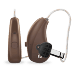 Brown hearing aids.